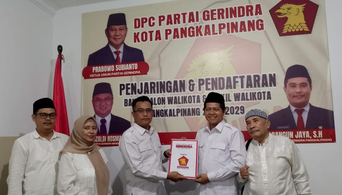 Basit Sucipto Jadi Pendaftar Pertama Balon Wali Kota Pangkalpinang di Gerindra