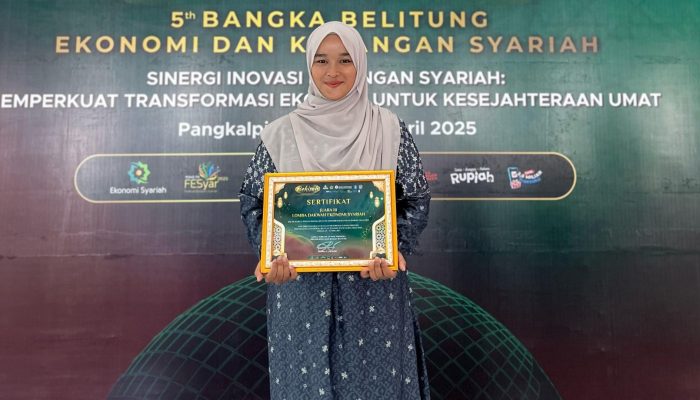 UNMUH Babel Bangga, Zahra Zanzabila Ukir Prestasi dalam Lomba Dakwah Ekonomi Syariah