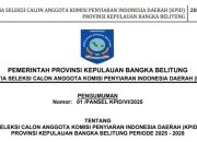 Pemprov Babel Buka Seleksi Anggota KPID 2025-2028