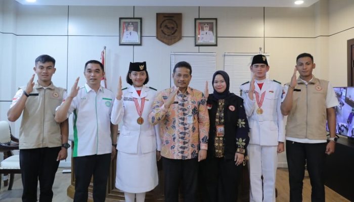 Kenzo dan Fitri Disambut Hangat, Pemprov Apresiasi Paskibraka Nasional Perwakilan Babel
