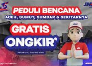JNE Gratiskan Ongkir Bantuan untuk Korban Bencana di Aceh, Sumut, dan Sumbar