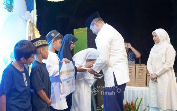 Senyum Nazwa di Safari Ramadan, PT TIMAH Berbagi Kebahagiaan Bersama Anak Yatim dan Piatu di Kabupaten Bangka