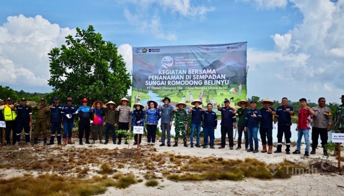 PT TIMAH Tanam 500 Pohon di Sempadan Sungai Romodong untuk Dukung Rehabilitasi Lingkungan