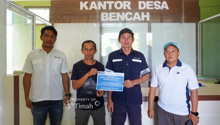 PT TIMAH Bantu Bangun Pos Kamling Desa Bencah, Perkuat Keamanan dan Pengawasan Lingkungan
