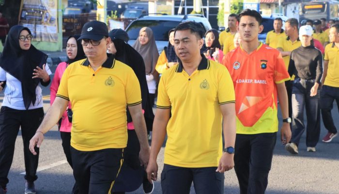 Polresta Pangkalpinang Perkuat Soliditas lewat Jalan Santai Peringatan HUT Ke-80 Bhayangkara