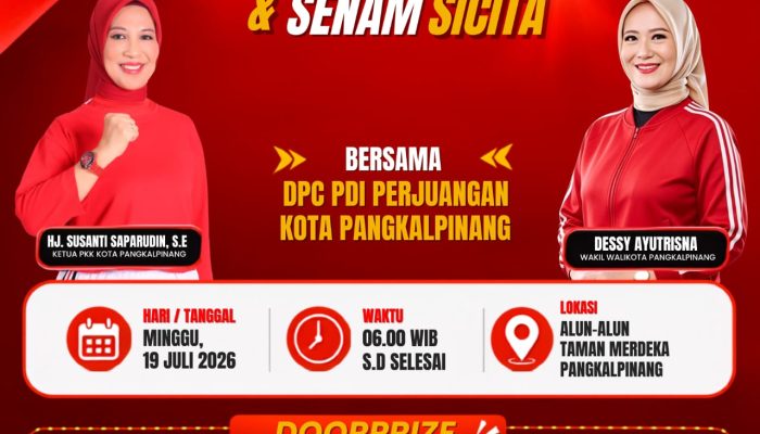 Gratis! Warga Pangkalpinang Diajak Jogging dan Senam SICITA, Doorprize Menanti