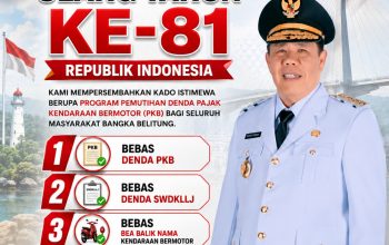 HUT ke-81 RI, Gubernur Babel Luncurkan Pemutihan Denda Pajak Kendaraan Bermotor