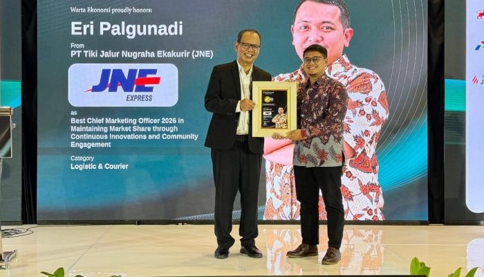 Eri Palgunadi Raih Best CMO Award 2026, JNE Dinilai Konsisten Pertahankan Pangsa Pasar Lewat Inovasi