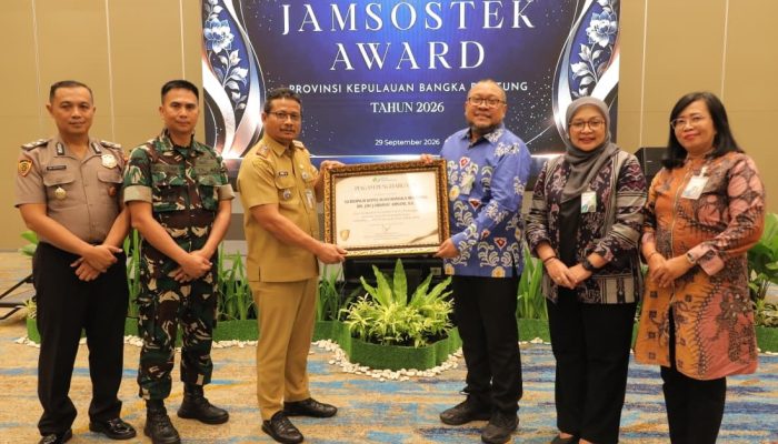 Gubernur Babel Terima Jamsostek Award 2026, Pemprov Lindungi 22 Ribu Pekerja Rentan